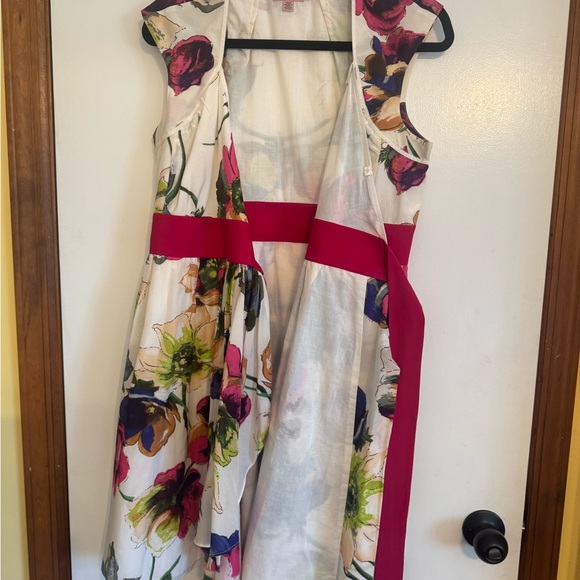Ted Baker Floral Wrap Dress Cotton Empire Waist Size 4 - Picture 8 of 8